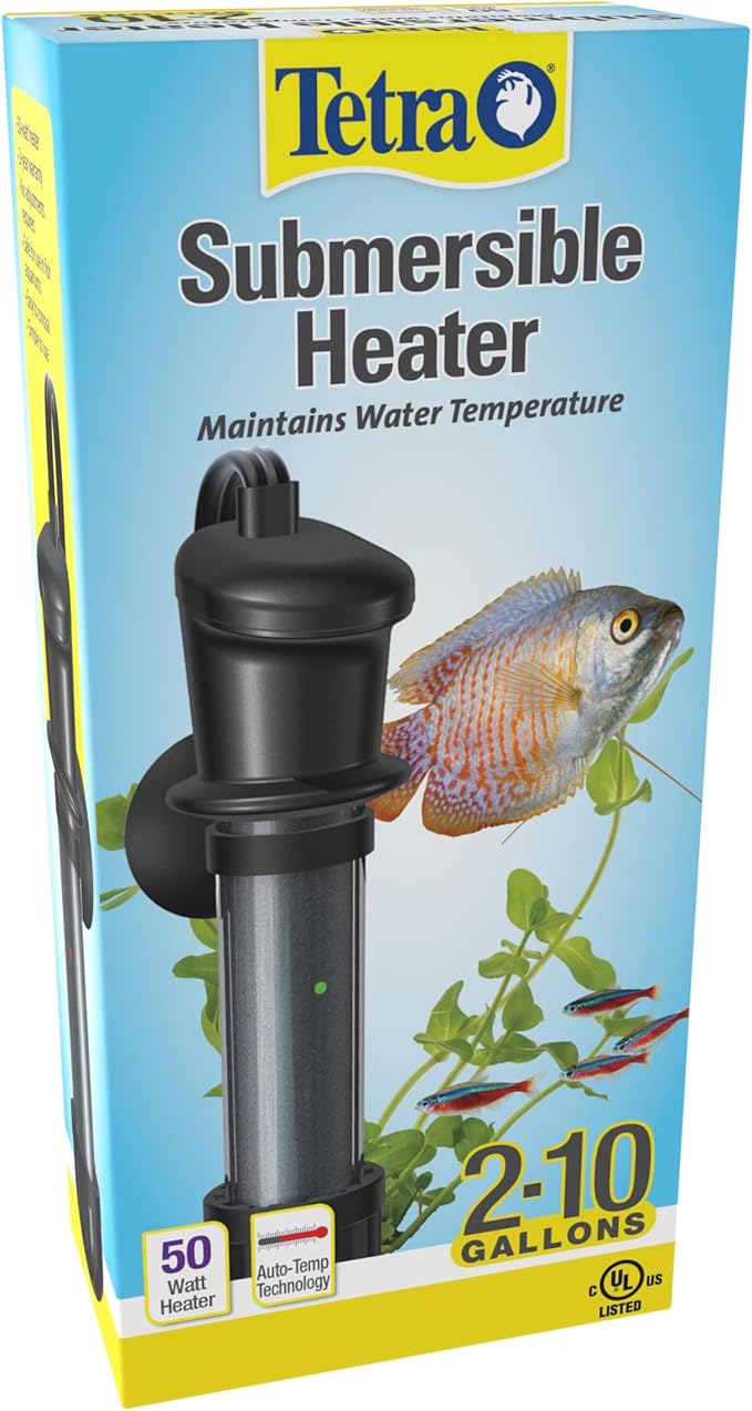 Tetra HT Submersible Aquarium Heater With Electronic Thermostat, 50-Watt, 2-10 Gallon