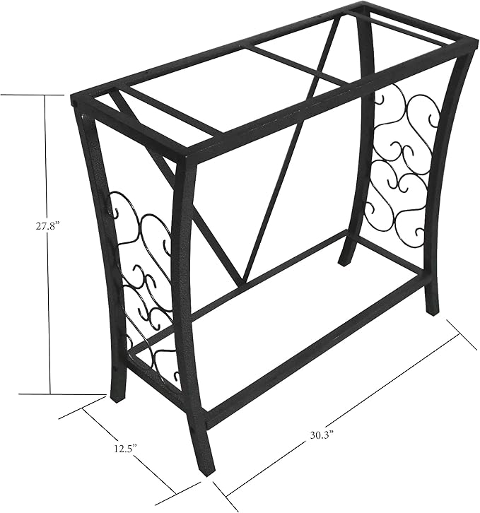 Aquatic Fundamentals 29 Gallon Metal Aquarium Stand, 30.3" L x 12.5" W, Black