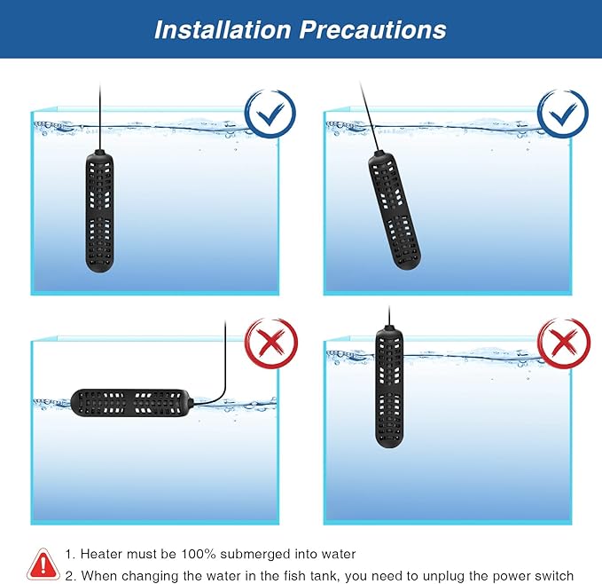 hygger 25W Small Aquarium Heater, Betta Fish Tank Heater with Adjustable Temperature External Controller and Over-Temperature Protection, for 5-10 Gallons Freshwater & Saltwater Fish Tank Turtle Tank