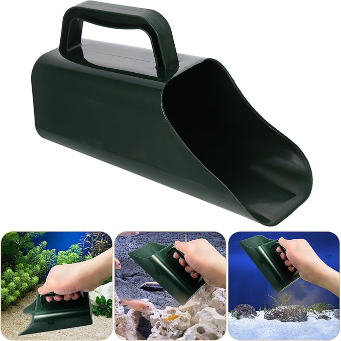 Aquarium Sand Shovel and Fish Tank Sediment Scooper, Plastic Gravel Cleaning Tool with Water-Permeable Barrel for Aquatic Plants and Fish Tank Maintenance