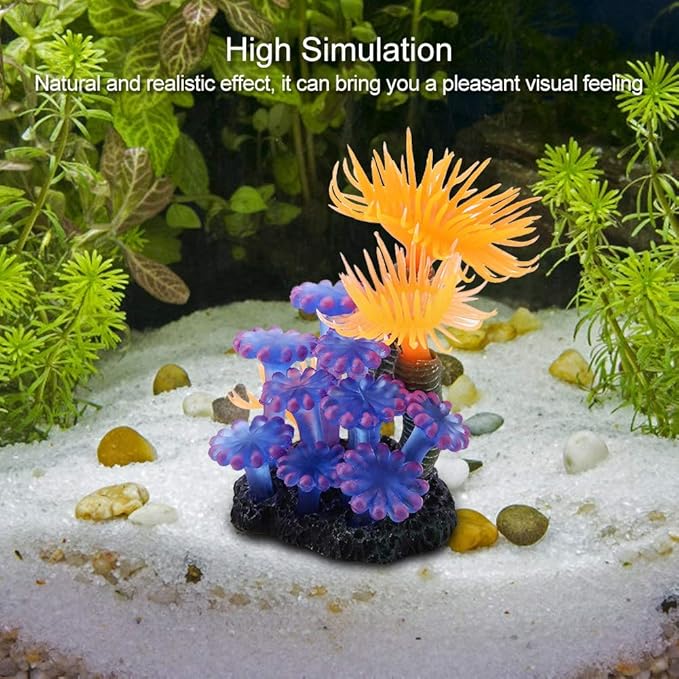 TOPINCN Artificial Aquarium Fish Simulation Silicone Plants Flower Plastic Soft Sea Anemone Landscape Decoration