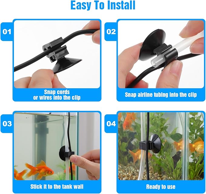 Bremorou 10 PCS Aquarium Heater Suction Cups 27x23mm Fish Tank Suctions Cup Clips Durable Fish Tank Suction Cups for Tubing Heater Accessories