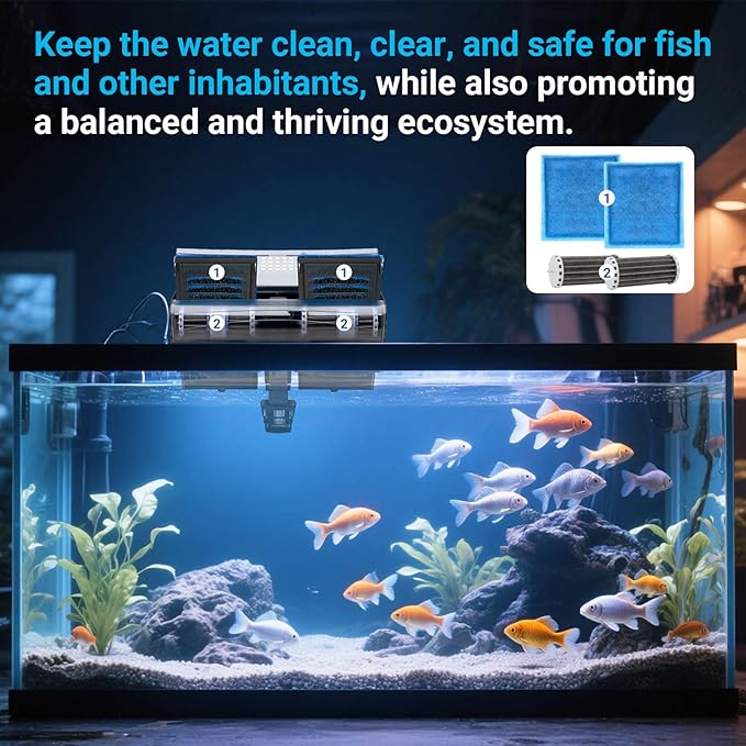 Aquarium Filter Kit for Marineland Penguin Power Filter 200 350 - Fish Tank Biowheel with Rite-Size Cartridge