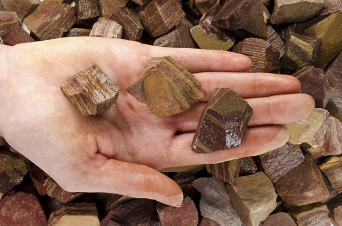 Fantasia Materials: 1 lb Brown Stripe Jasper Rough Stones from India
