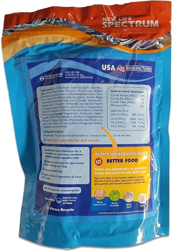 New Life Spectrum Regular Pellet, 1mm-1.5mm, 600 Grams