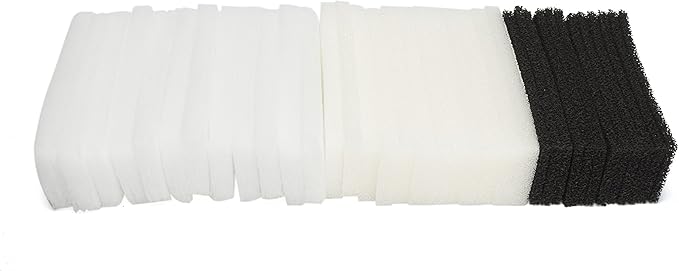 Value Pack of Foam Filters, Carbon Filters and Polyester Filters Set Fit for Fluval U3 Filter(Pack of 36)