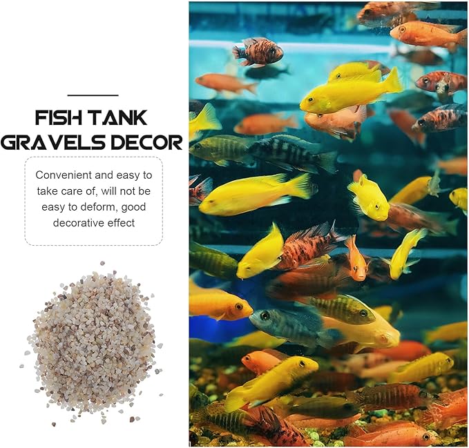balacoo Aquarium Gravel and Crushed Coral 1kg Natural Polished Decorative Rocks White Sand Substrate for Freshwater Fish Tank and Planted Aquarium Decorations
