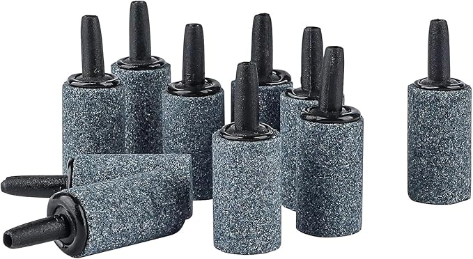 Pawfly Aquarium 1 Inch Air Stone Cylinder Grey Bubble Diffuser Oxygen Aerator Stone for Nano Air Pumps Small Buckets and Fish Tanks,20 Pack