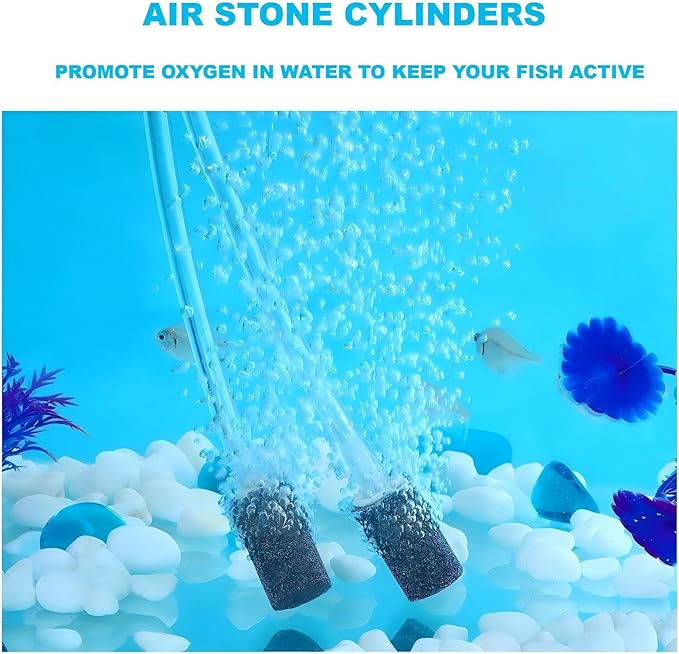 17ps Fish Tank Aquarium Aerator Pump Bubble Stone Accessories Set,6.5 feet Standard 1/5 Inch Aviation Tube, Air Pump Accessories with Air Stone, Check Valve, Suction Cup, Connector and Converter.