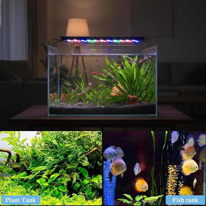 FEDOUR Aquarium LED Light, Full Spectrum Aquarium Plant Light with Timer, Extendable Metal Brackets, for Fish and Plant Tank (24-32 inch)