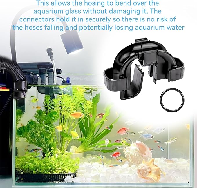 2 Pack Rim Connector Replacement for Fluval Fx4/Fx5/Fx6 Parts, High Performance Canister Filter Accessories, Hose Fitting Rim Connector and Clips Bracket Adapter Parts for Aquarium Fish Tank Filters