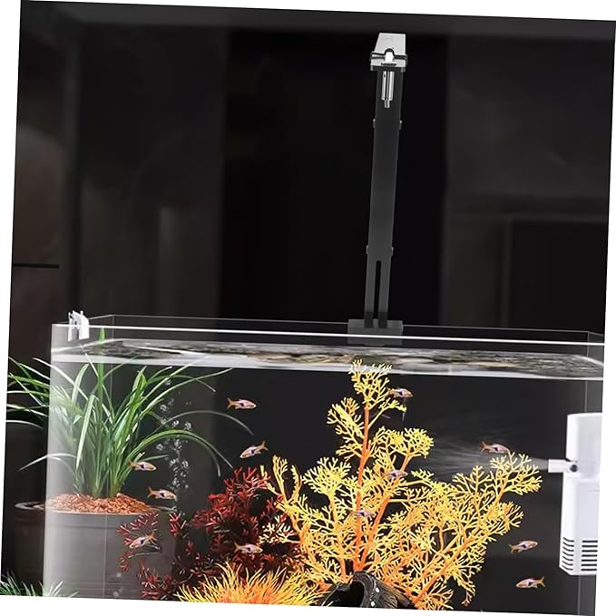 2pcs Fish Tank Light Bracket Aquarium Light Bracket Canister Lights Monitor My Life Fish Tank LED Aquarium Decorations Aquarium Hanging Plant Black Aluminum Alloy