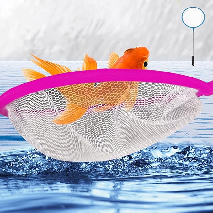 6 Piece Aquarium Fish Net for Fish Tank, Fine Mesh Skimmer Filter Quick Catching Net Long Handle for All Fish and Shrimp 10 Inches