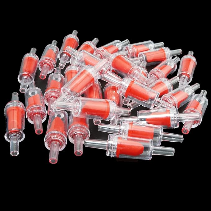 30PCS Red One Way Check Valves Aquarium Air Pump Accessories Kit Airline Tubing with Air Stones Check Valves Suction Cups and Connectors