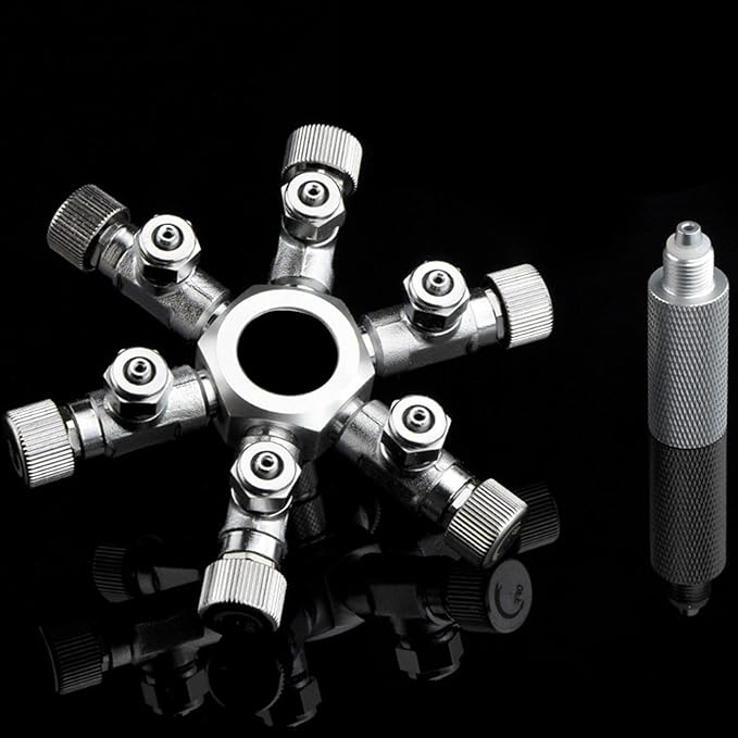 KIMISS Multi Ways Distributor Aquarium Regulator CO2 Splitter Valve Fish Multi Ways Distributor (6 Passes)
