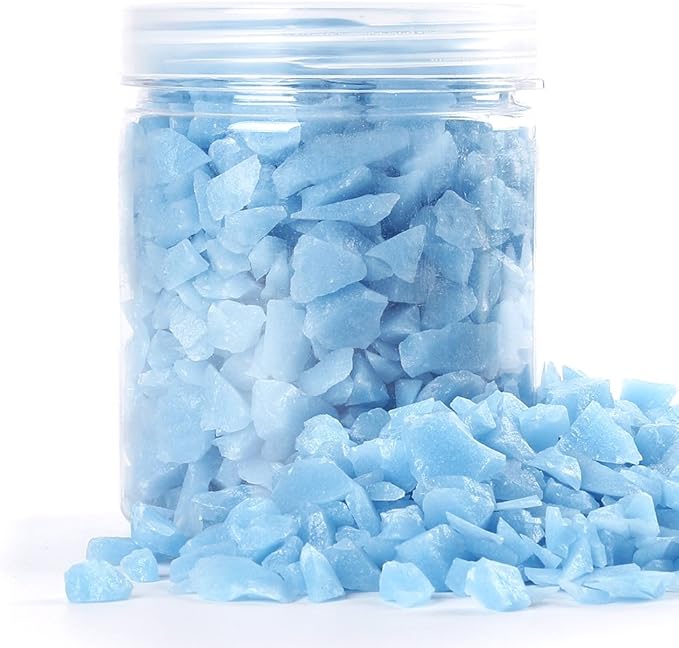 Shiny Stone Glow in The Dark Aquarium Neon Gravel Sand, Decorative Rocks for Fish Tank and Fairy Garden, Home Dec,305g/0.67lbs (5-8mm, Blue)