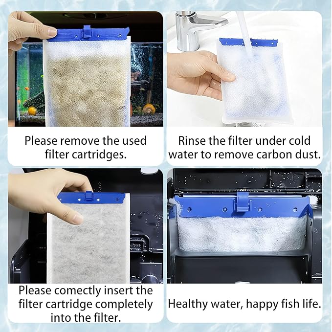 16-Pack Large Filter Cartridges for Tetra Whisper Bio-Bag Filters, Large Aquarium Replacement Filter Cartridge for Whisper 20i, 40i, IQ20/30/45/60, PF20/30/40/60 Power Filters