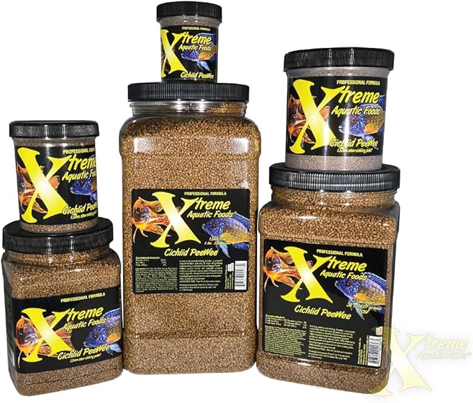 Xtreme Cichlid Peewee 1.5 mm Pellets - Proven Nutrition for Cichlids - Balanced Amino Acids, Boost Immune & Digestive Health, Color & Energy, Max Protein Freshwater Fish Food – USA Farm Grown (72oz)