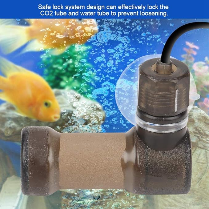 KUIDAMOS Easy Carbon Dioxide Diffuser, CO2 Atomizer Carbon Dioxide Atomizer Oxygen Pump Diffuser19g~24g,4.5 * 4 * 1.7cm ABS Brown,for Super Fish Aquarium Equipment(Brown)