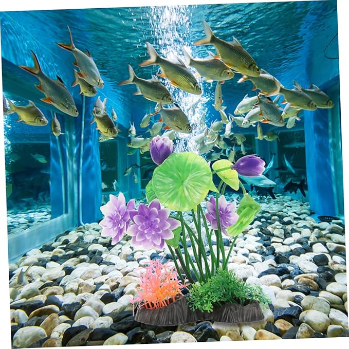 Ipetboom 2pcs Artificial Aquarium Plant Decoration Simulation Water Grass for Fish Tank Lightweight Fish Decor Realistic Aquarium Accessory for Office