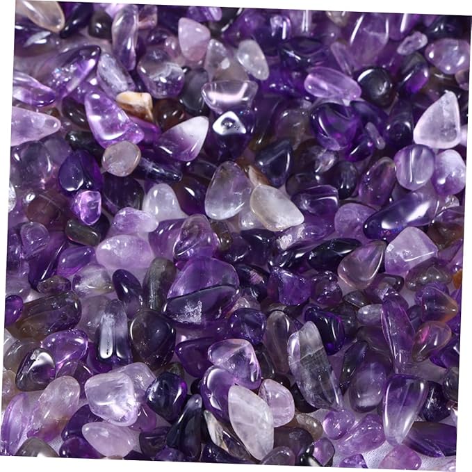 FRCOLOR Decorative Crystal Pebbles Natural Polished Stones Fish Tank Decoration Aquarium Decorations Glass Pebbles Stones Rocks Gravel Botanical Decor Aquarium Pebbles Plant Mix Purple