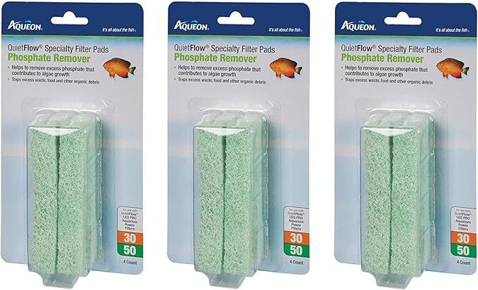 Aqueon 3 Pack of QuietFlow Specialty Filter Pads, 30/50, Phosphate Remover