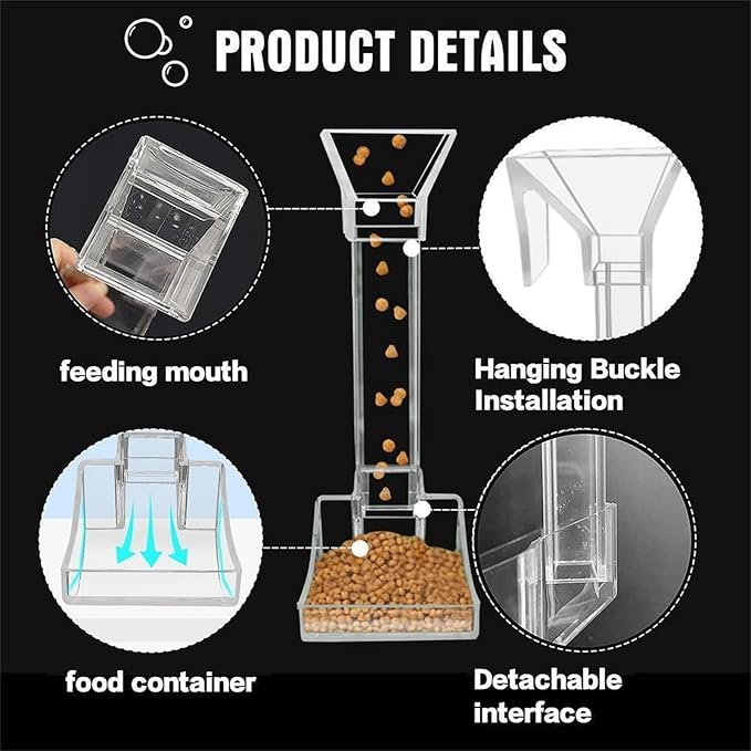 Shrimp Fish Feeding Tube Dish Set, Clear Fish Feeder Tube and Dish for Feeding Shrimp Fish Tank
