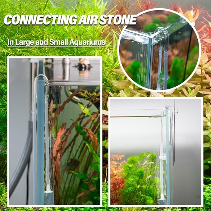 LINLAN 2-Piece Aquarium Glass U-Tube Connector, Anti-Kink Design,for 5/16 inch (4mm) ID Air Hose,Fits Air Pumps & CO2 Diffusers,Accessory for Rimless Aquariums