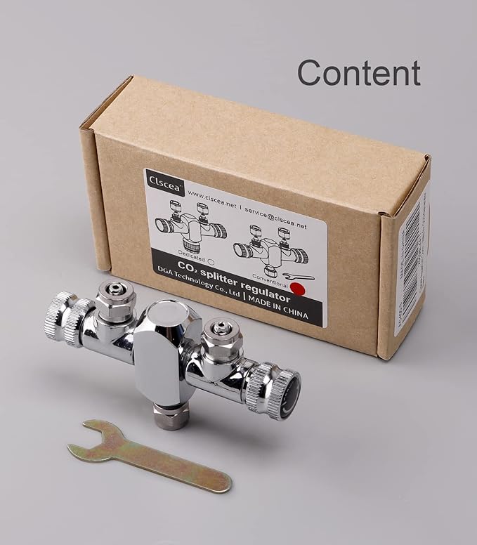 Aquarium Conventional CO2 Splitter Regulator Valve 2 Way for CO2 Generator