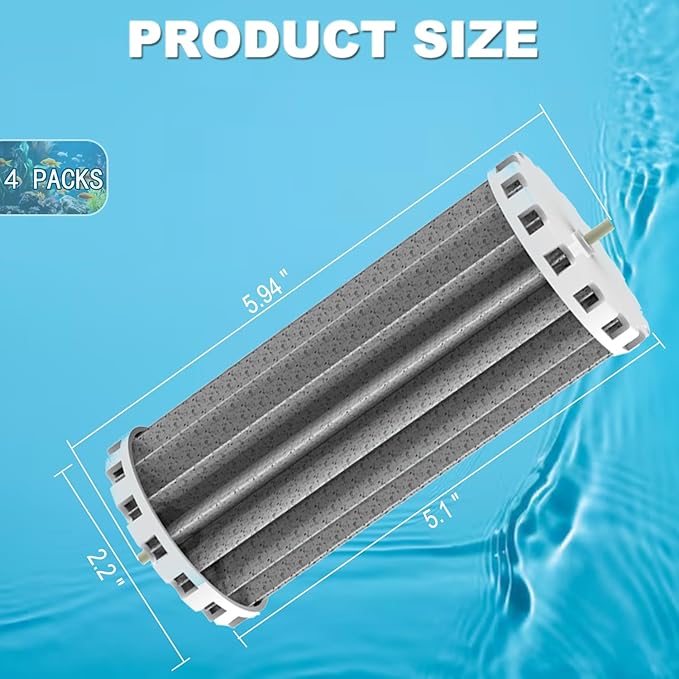 Bio Wheel Assembly Replacement Parts for PRBW2350B-Compatible with Marineland Penguin 200,200B,350,350B Power Filters&Bio-Wheel Power Filters|Aquarium Filter Parts for Hang-On Fish Tank,4 Value Bundle