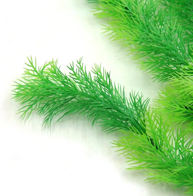 uxcell & Wood 21.6 Height Green Plastic Artificial Plant Grass for Fish Tank by Como