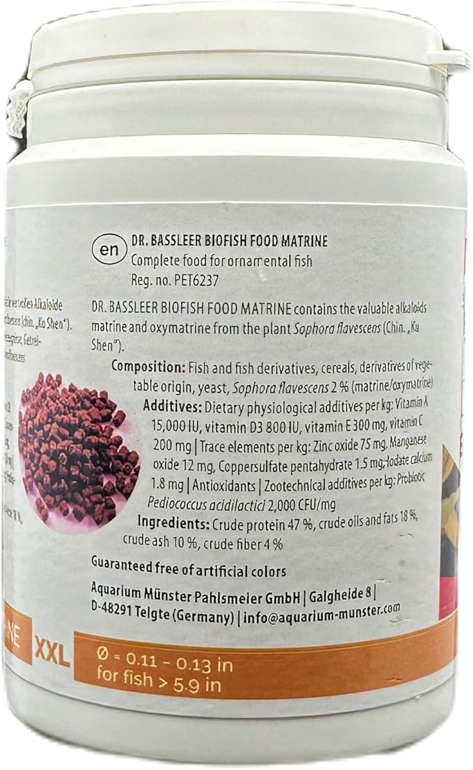 Bassleer Matrine Fish Food (XX-Lrg, 170g)