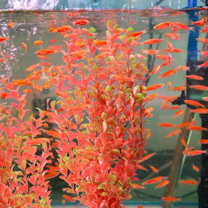 Saim Aquarium Artificial Plastic Plants Decor Fish Tank Ornament 16" Height Assorted Color
