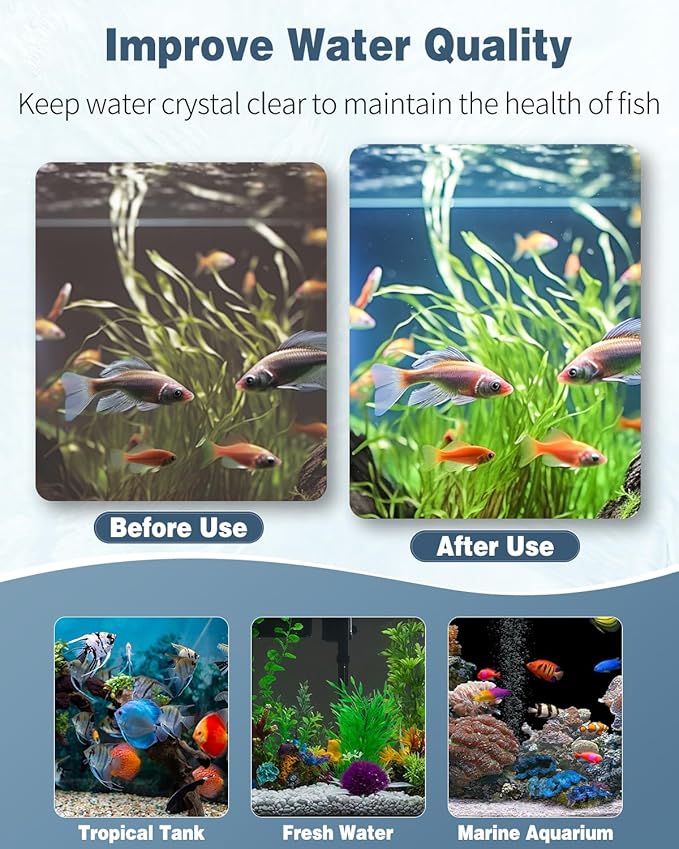 Pawfly Aquarium Filter Media Pad for Fish Tank Filters 20" L x 20" W x 1" H, 20PPI Aquarium Filter Media Sponge Filter Floss Roll for Sumps Ponds, 2 Pack
