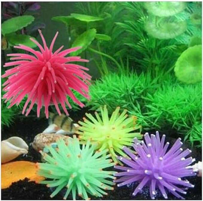 gootrades Pack of 6 Artificial Sea Anemone Coral Aquarium Fish Tank Ornament Plus Free Bio-Balls