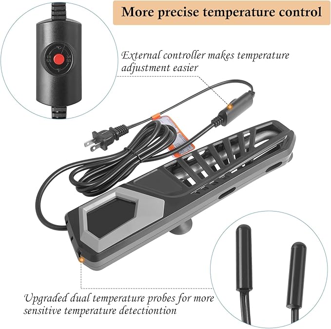 HITOP 600W Titanium Aquarium Heater: Digital Fish Tank Heater with External Controller, Submersible Aquarium Heater with Over-Temperature Protection for Saltwater and Freshwater 75-150Gallon