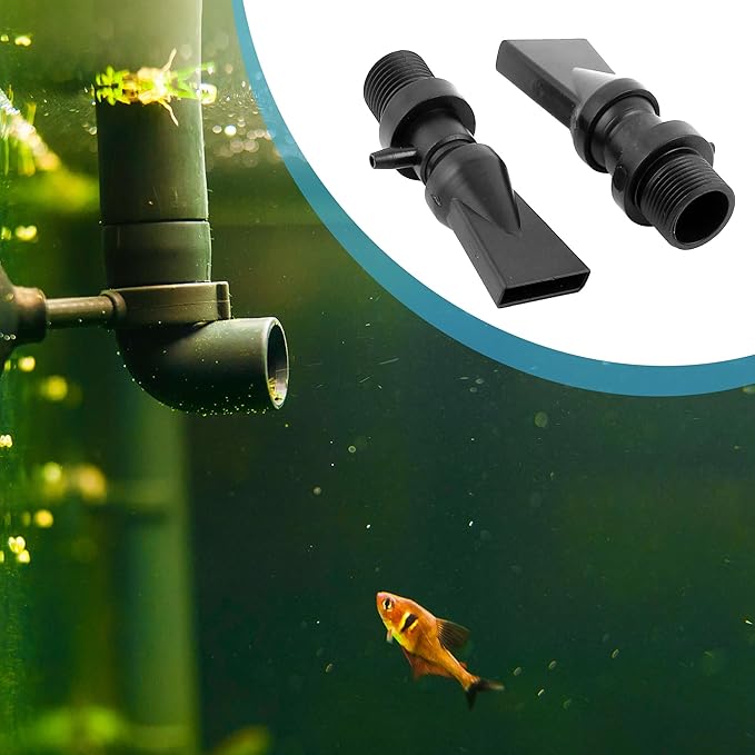 Aquarium Nozzle Water Outlet, Duckbill Nozzle Water Outlet Return Pipe Plumbing for Aquarium Fish Tank(Black, 2Pcs)
