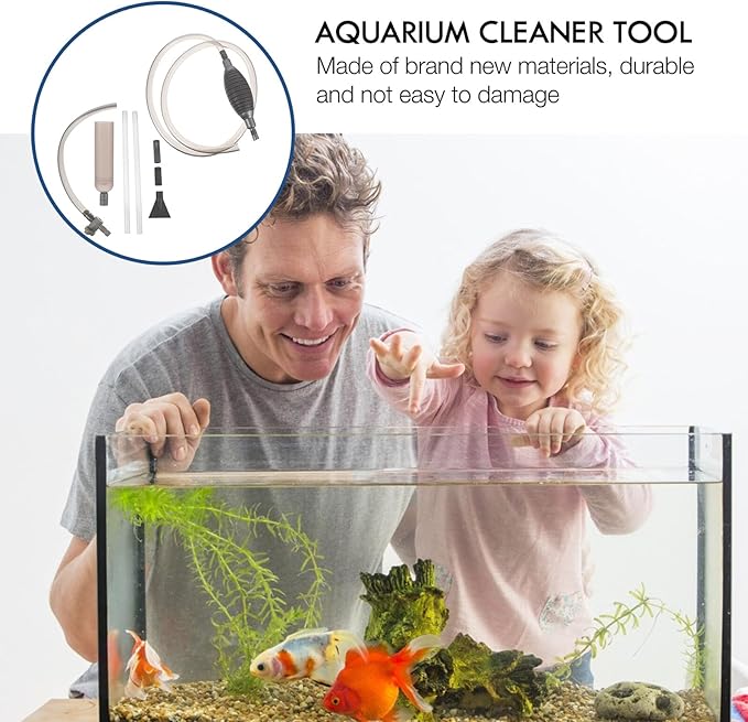 SOLUSTRE Aquarium Gravel Siphon Cleaner Fish Tank Water Changer with 3.0m Extended Hose Gray Gravel Vacuum Tool for Pond Sand Washing and Aquarium Maintenance