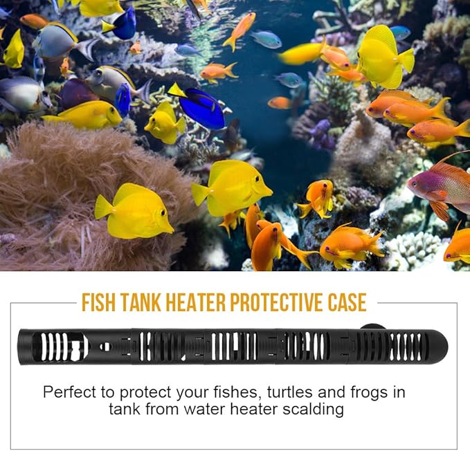 Fdit Aquarium Fish Heater Protective Case Detachable Design Heater for Fish Water with Suction Cups(#0)