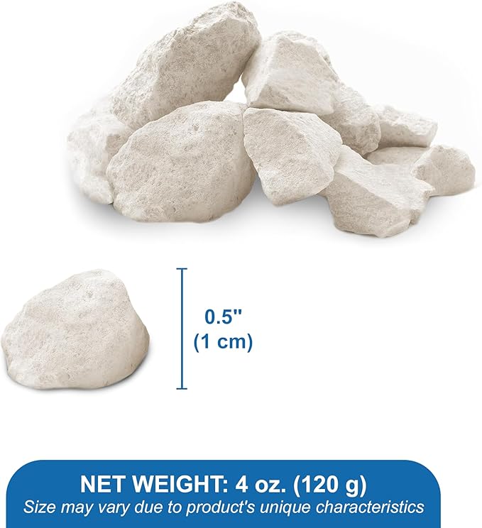 SunGrow Shrimp Rocks for Aquarium, 4-oz. Calcium Stones for Shrimp, Freshwater Aquarium Calcium Rocks for Snails, Recreate Shrimp Habitat, Feeder Discs for Crabs & Crayfish, Snail Tank Accessories