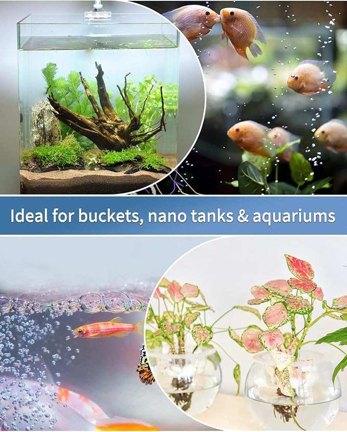 Pawfly Aquarium Air Stone Disc, 0.9 Inch Tiny Fish Tank Air Stone Kit Ultra-High Dissolved Bubbler Airstone with Accessories for Aquarium Fish Tank and Small Bucket(Pump and Tubing Not Included)