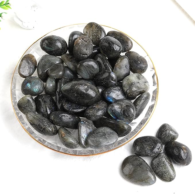 1PC Natural Crystal Amethyst Rose Quartz Gravel Irregular Polishing Minerals Specimen Stone Aquarium Home Decor,Labradorite,50g