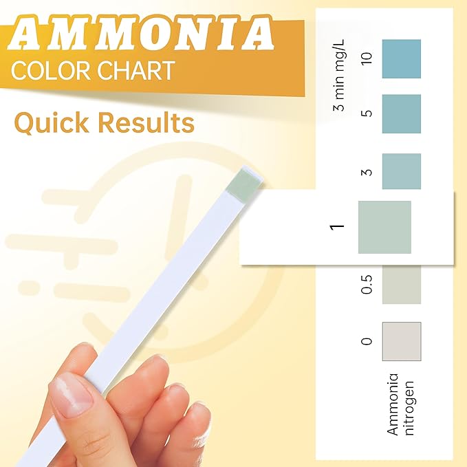 AAwipes Ammonia Test Strips for Fish Tank Aquarium Test Strips Aquarium Water Test Kit Freshwater Fish Tank (100)