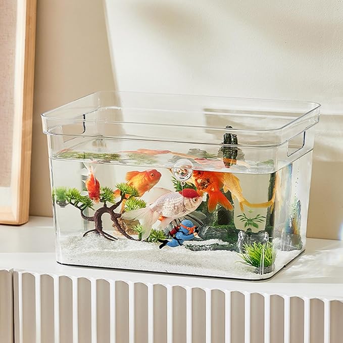 Fish Tank, Frameless Clear Aquarium - 360 Degree, DIY Ornament Accessible, Ideal Fish for Home Use, Rimless Aquarium Suitable for Fish Lovers (L 122x91cm / 48x36in)