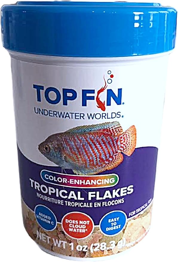 Top Fin Color-Enhancing Tropical Flakes for Tropical Fish.1-1ounce (28.3 g)