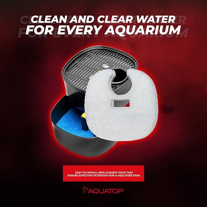 Aquatop RFP-FZ3 Fine White Filter Pads – Fits FZ3-UV Canister Filters – Controls Fine Particles – Keeps Water Clear – Easy to Install – 2 Pack