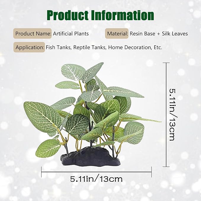 Silk Aquarium Plants, Artificial Fake Aquarium Plants Small Betta Fish Tank Plants Plastic Realistic Decorations Set 2PCS (Style E)