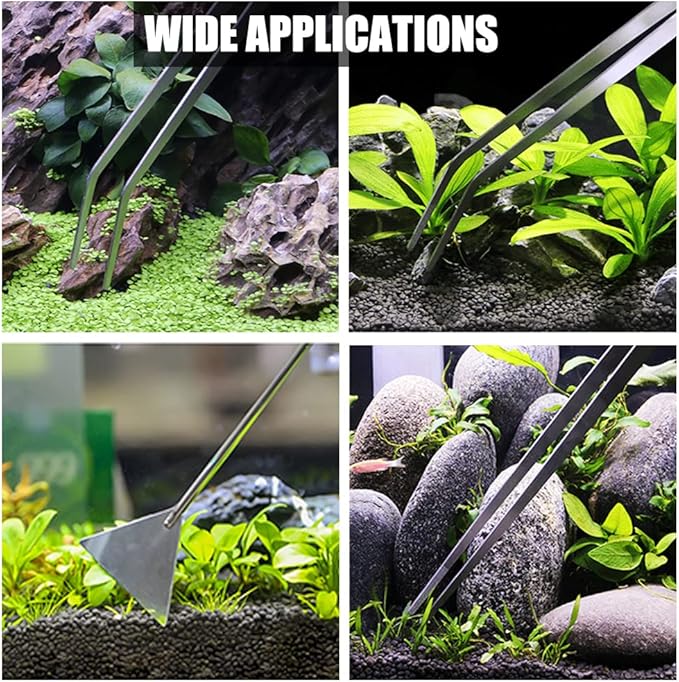 Utoolmart Substrate Spatula Stainless Steel Aquarium Fish Tank Aquatic Plants Tool 2 pcs