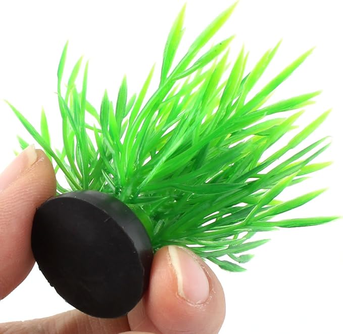 uxcell Plastic Aquarium Fish Tank Decoration Artificial Plant Ornament 20pcs Green Black
