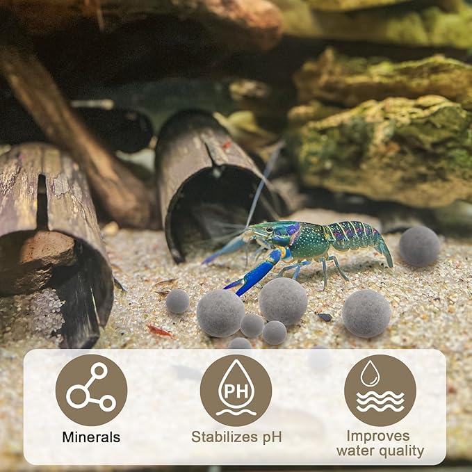 Shrimp Tourmaline (10 Packs of Regular Tourmaline) Contains Calcium and Over 30 Elements, which can Improve Health, Color, Shedding, Reproduction, and Survival Rates